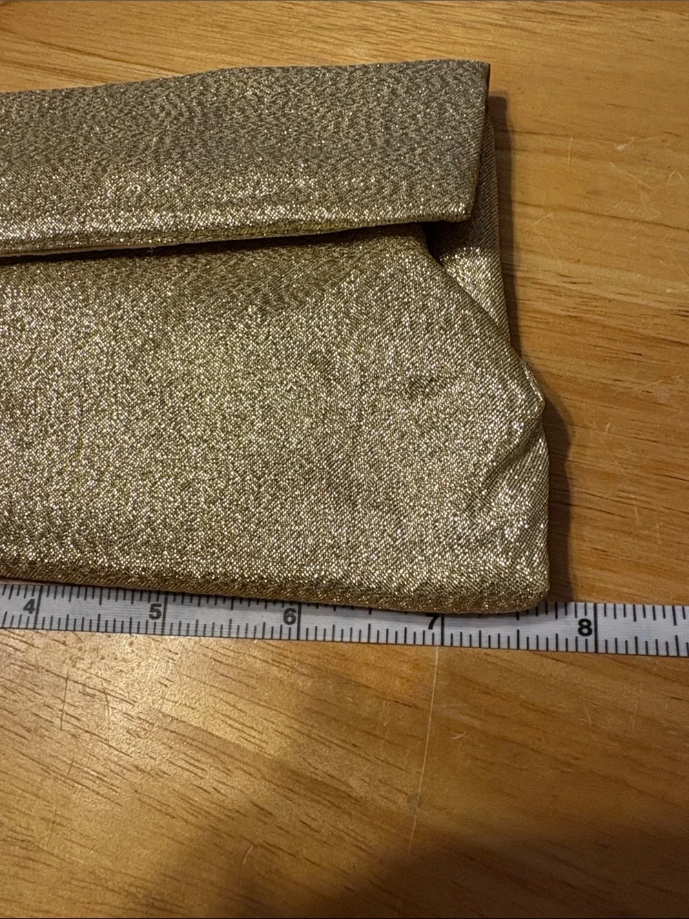 Vintage Buxton Metallic Gold Fold-Over Wristlet Clutch
